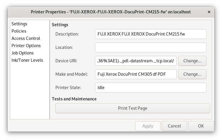 Printer Properties